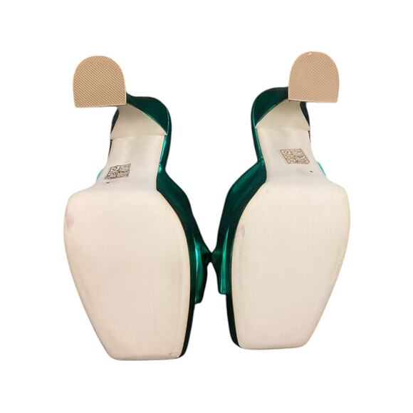 Jeffrey Campbell Heeled Platforms S.9 Metallic Kelly Green Suede/ Smooth Leather - Picture 5 of 5